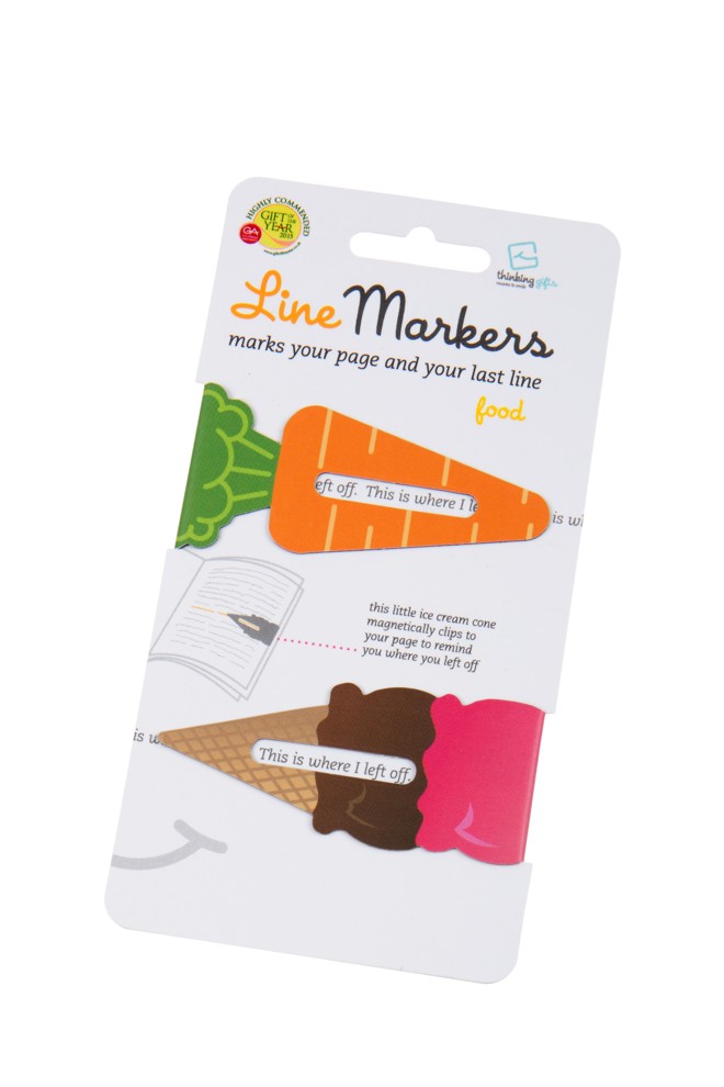 Line Markers Food - 2 Magnetische Lesezeichen