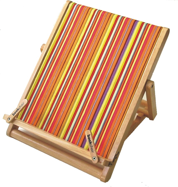 Bookchair Standard | bunt gestreift | Buchständer aus Holz