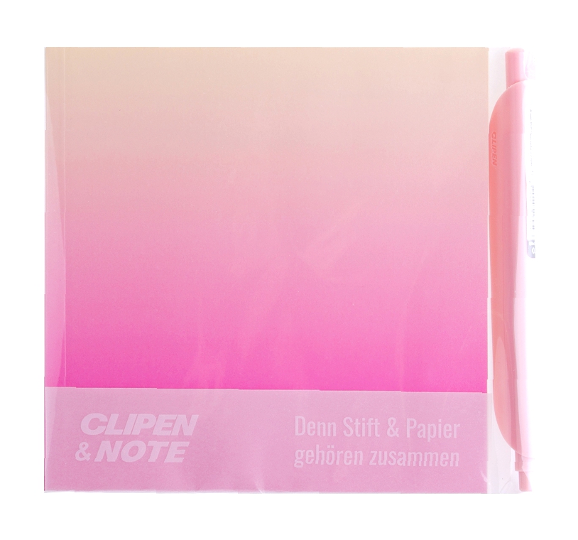CLIPEN & Note Set (Spring Blossom / Cotton Candy Pink) Gelschreiber + Notizbuch