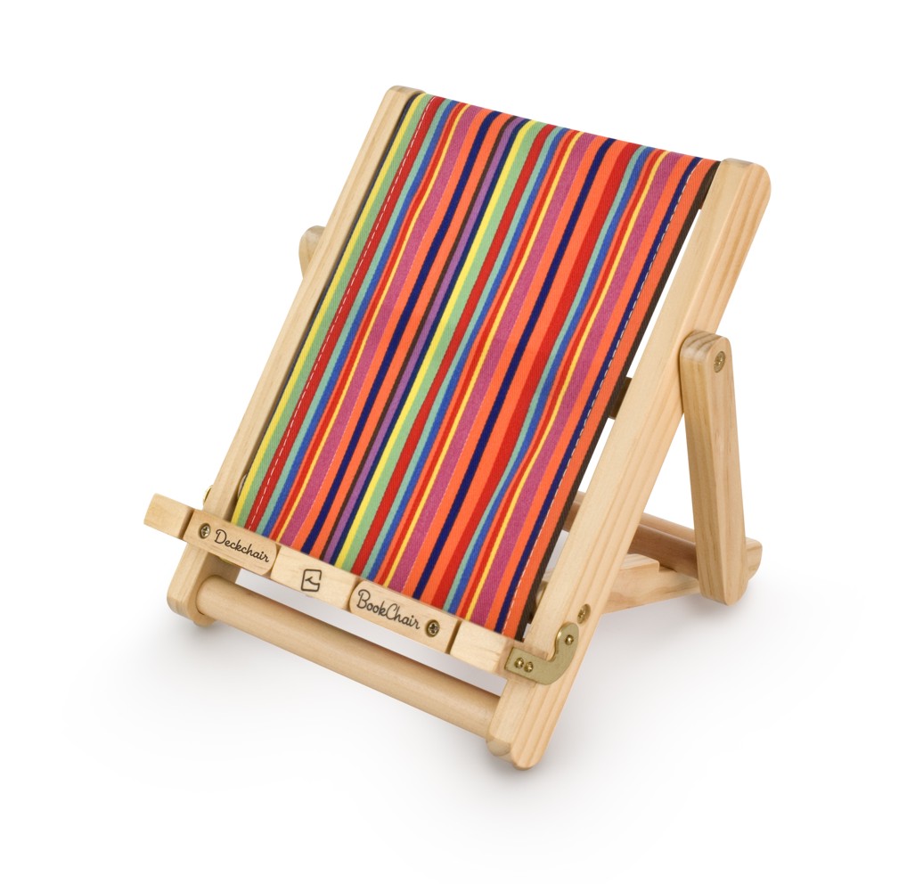 Bookchair Medium (bunt gestreift) Buchständer aus Holz