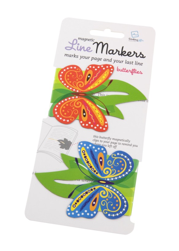 Line Markers Butterflies - 2 Magnetische Lesezeichen