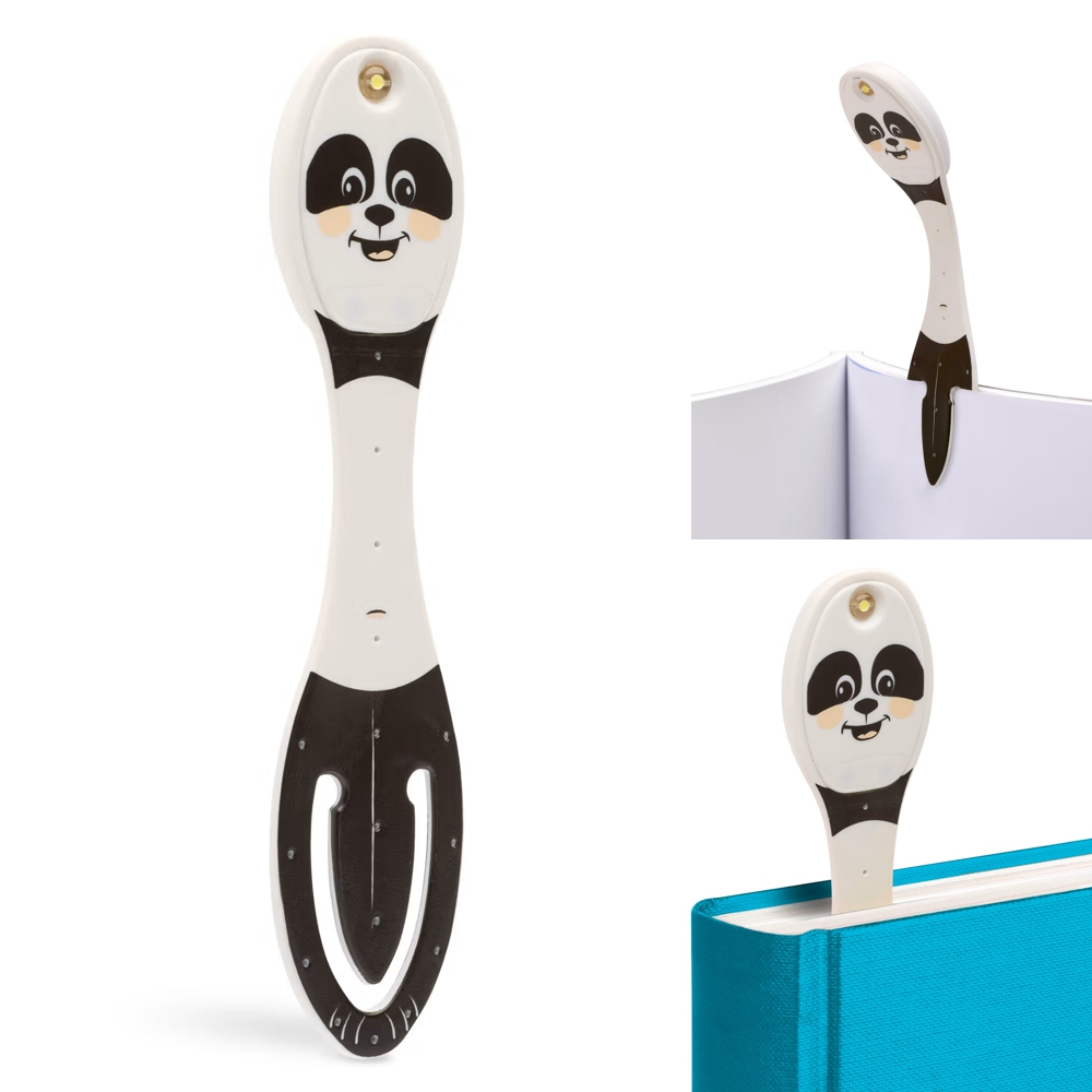 Flexilight Leselicht (Panda) - 2 in 1 Leselampe & Lesezeichen - LED Leselicht - Geschenk für Leser, Buchliebhaber - Deutsche Ausgabe