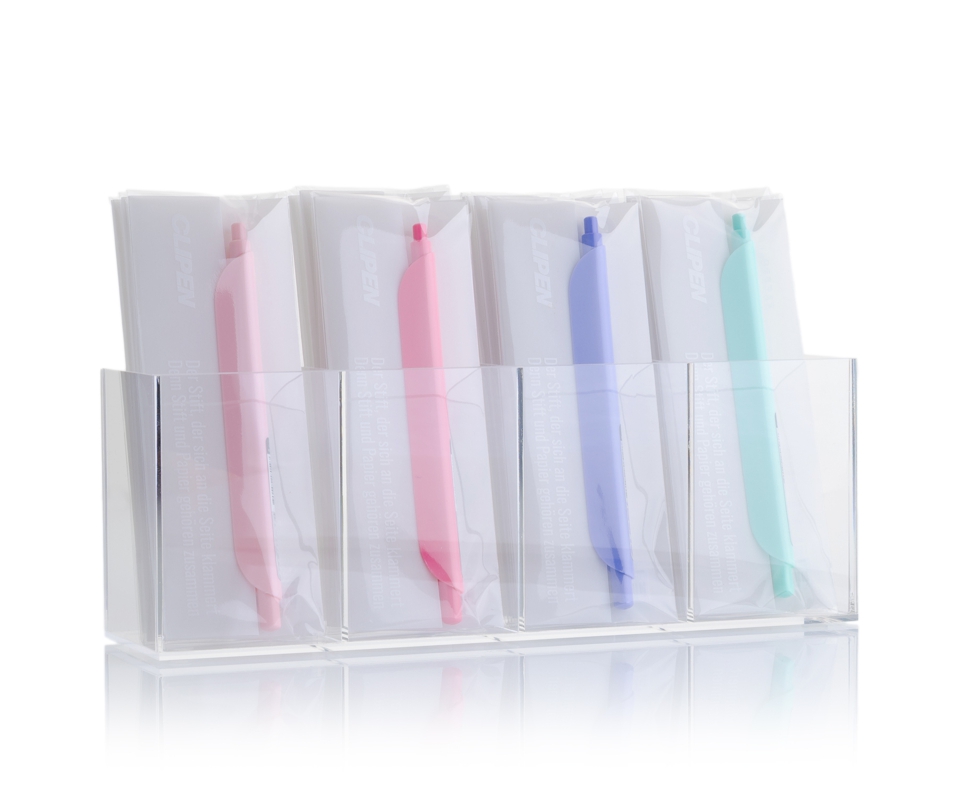 Clipen Acryldisplay - 4 Fächer