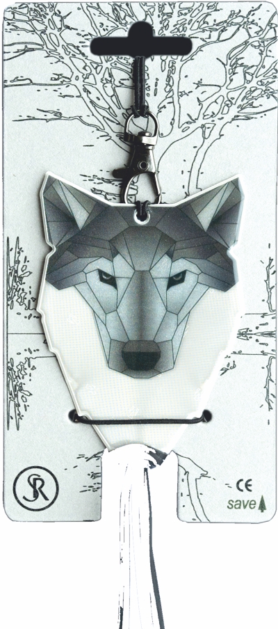 Softreflector ORIGAMI (Wolf) Reflektor für Taschen und Kleidung