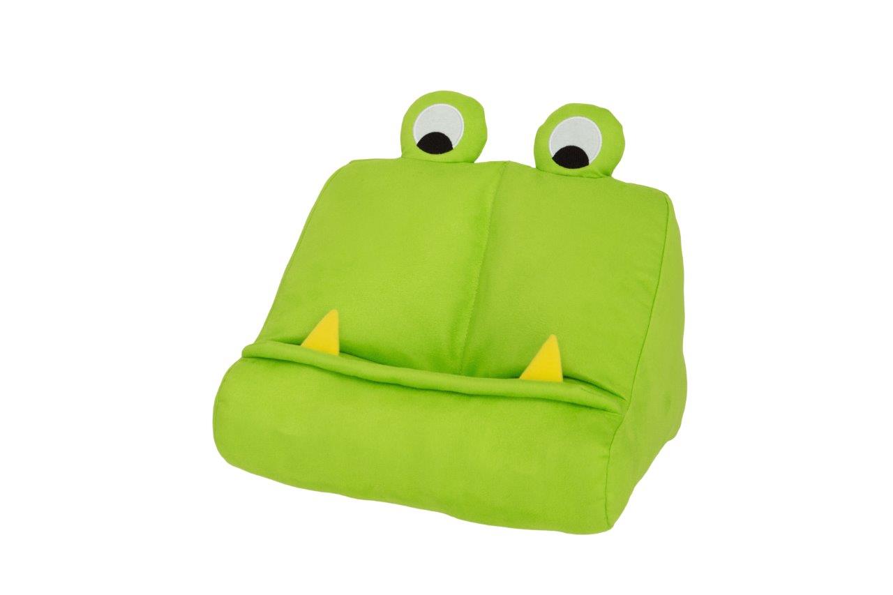 bookmonster-green Bookmonster Green / Grün - Lesekissen für Bücher und Tablets - Buchständer - Tablethalter - Lesehillfe