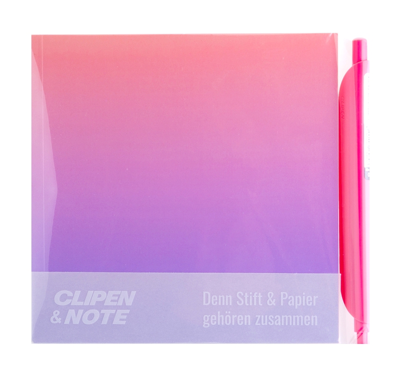 CLIPEN & Note Set (Violet Shine / Salmon Pink) Gelschreiber + Notizbuch